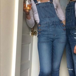 Madewell cropped denim overalls